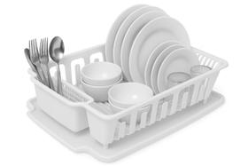 Escorredor de Louça 14 Pratos Com Porta Copos Talheres e Bandeja