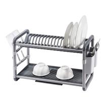 Escorredor De Louça 2 Andares Em Alumínio com Bandeja Deend Escorredor De Louça 2 Andares Em Alumínio com Bandeja Deend