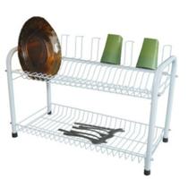 Escorredor de Louça 24 pratos 7 copos em aço pintado reforçado Desmontável - Branco