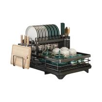 Escorredor De Louça Ajustável Em Aço Inoxidável Sobre a Pia, Organizador De Cozinha Com Bandeja De