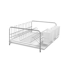 Escorredor De Louça Com Bandeja E Porta Talheres De Plástico - Stolf Branco