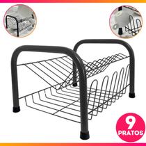 Escorredor De Louça Cozinha 9 Pratos Copo Duplo Compacto 2 Andares Porta Copos