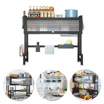 Escorredor De Louça Cozinha Organizador De Pia 85cm Preto