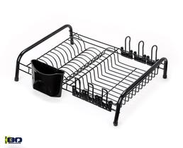 Escorredor De Louça Cozinha Pia 12 Pratos Preto 6 Copos Não Enferruja