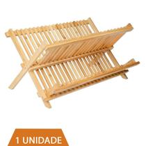 Escorredor de Louça de Bambu 16 Pratos Resistente a Agua