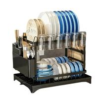 Escorredor De Louça De Dois Níveis, Economia De Espaço, Metal Resistente À Ferrugem Com Bandeja De