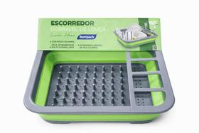 Escorredor de Louça Dobrável Com Porta Talher Bompack Verde Escorredor de Louça Dobrável Com Porta Talher Bompack Verde