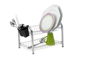 Escorredor de Louça Duplo 12 Pratos Desmontável Porta Talher Plástico Preto Secador Cozinha Escorredor de Louça Duplo 12 Pratos Desmontável Porta Talher Plástico Preto Secador Cozinha