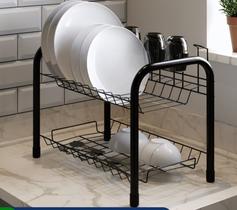 Escorredor De Louça Duplo 9 Pratos 5 Copos Porta Talheres F