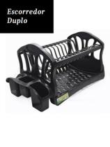 Escorredor de louça duplo preto / branco Escorredor de louça duplo preto / branco