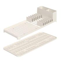 Escorredor de Louça e Tapete De Copo Compacto Single Bege Off White - BRINOX