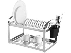Escorredor de Louça em Aço Inox 16 pratos, Dois Andares e Escorredor de Talheres Brinox Suprema Escorredor de Louça em Aço Inox 16 pratos, Dois Andares e Escorredor de Talheres Brinox Suprema