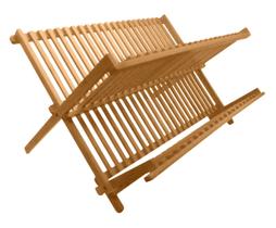 Escorredor De Louça Em Bambu Dobrável Madeira Retrátil Prato - Yoi