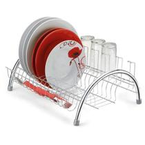 Escorredor De Louça Inox 15 Pratos Com Porta Copos E Talheres Secador Fantastik Arthi