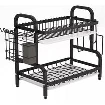 Escorredor de Louça Inox Com Porta Pratos Talheres 2 Andares Escorredor de Louça Inox Com Porta Pratos Talheres 2 Andares