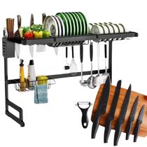 Escorredor de Louça Inox Suspenso + Conjunto de Facas p/ Cozinha