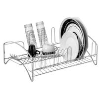 Escorredor de Louça Laminado 16 Pratos 08 Copos Espaço Lateral para Talher