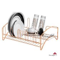 Escorredor de Louça Laminado Dourado 16 Pratos 08 Copos Secador Organização Cozinha Escorredor de Louça Laminado Dourado 16 Pratos 08 Copos Secador Organização Cozinha