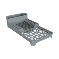 Escorredor de Louça Multi de Plástico cor Cinza Titânio UZ Utilidades - UZ448-CIN