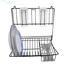 Escorredor De Louça Parede Suspenso Preto 10 Pratos 5 Copos Escorredor De Louça Parede Suspenso Preto 10 Pratos 5 Copos