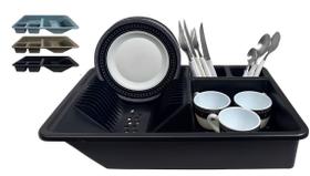 Escorredor De Louça Plástico 12 Pratos Talheres Copo Cozinha