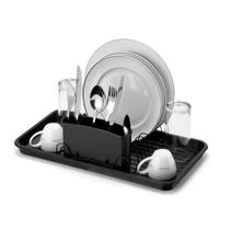 Escorredor De Louça Porta Talheres Desmontável Com Bandeja Preto - Arthi