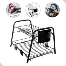Escorredor de Louça Pratos 2 Andares Copos Talheres Pia Cozinha