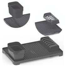 Escorredor De Louça Pratos Flat Modular 6 Pratos Cor Chumbo