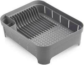 Escorredor De Louça Pratos Plástico Ou 44x30 Trium 12 Pratos Cor Cinza