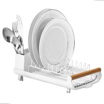 Escorredor de Louça Pratos Talheres Pia Cozinha Bandeja Retratil Slim Compacto Eco Branco Arthi