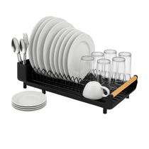 Escorredor de Louca Pratos Talheres Pia Cozinha Bandeja Retratil Slim Compacto Eco Design Preto Escorredor de Louca Pratos Talheres Pia Cozinha Bandeja Retratil Slim Compacto Eco Design Preto