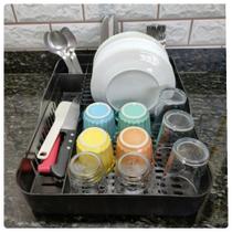 Escorredor De louça Preto Escorredor De pia Organizador de pratos