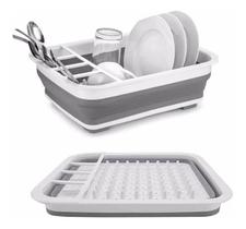 Escorredor De Louça Secador Cozinha Prato Silicone Retrátil