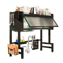 Escorredor de Louça Suspenso com Porta Organizador para Pia Cozinha 85cm Multifuncional até 30kg Preto Brinovar Escorredor de Louça Suspenso com Porta Organizador para Pia Cozinha 85cm Multifuncional até 30kg Preto Brinovar