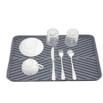Escorredor de Louca Tapete Pia 30 x 30cm Flexível Prato Copo Top Clean Cinza