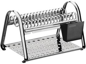 Escorredor De Louça Tramontina Aço Inox Porta Talheres Preto