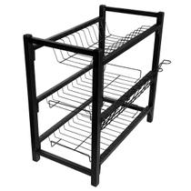 Escorredor De Louça Triplo 12 Pratos 6 Copos Porta Talheres B Escorredor De Louça Triplo 12 Pratos 6 Copos Porta Talheres B