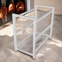 Escorredor De Louça Triplo Anti Derrapante Cozinha Pia Industrial Suporte Copo Pratos Talheres Escorredor De Louça Triplo Anti Derrapante Cozinha Pia Industrial Suporte Copo Pratos Talheres