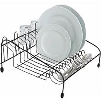 Escorredor de Louças 12 Pratos 4 Copos Talheres Preto Organize Bancada de Cozinha Utimil Escorredor de Louças 12 Pratos 4 Copos Talheres Preto Organize Bancada de Cozinha Utimil