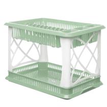 Escorredor de Louças, 12 Pratos Duplo Com Porta Talher e Bandeja Escorredor de Louças, 12 Pratos Duplo Com Porta Talher e Bandeja