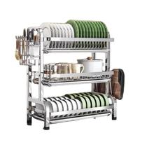Escorredor De Louças 3 Andar Aço Inoxidável Organizador Moderno Com Porta Talher Bandeja Escorredor De Louças 3 Andar Aço Inoxidável Organizador Moderno Com Porta Talher Bandeja