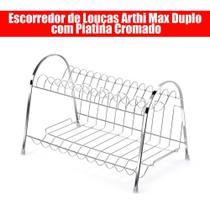 Escorredor de Louças Arthi Max Duplo com Piatina Cromado