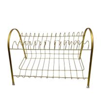 Escorredor de Louças Bancada Pia Duplo Dourado Fosco Arthi