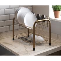 Escorredor de Louças Beliche Isabela com Porta Copos Dourado Escorredor de Louças Beliche Isabela com Porta Copos Dourado