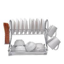 Escorredor de Louças com Porta Copos e Talheres de Metal