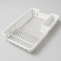 Escorredor de Louças Cozinha Plástico - 12 Pratos PRETO / BRANCO / CINZA