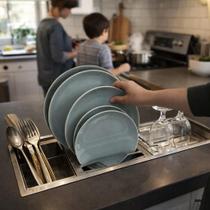 Escorredor De Louças Cozix Calha Úmida De 70cm Em Aço Inoxidável 304 Canal Organizador Cozinha Gourmet Inox