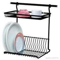 Escorredor de Louças de Parede Future Preto Fosco