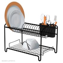 Escorredor de Louças Duplo Attuale Future Preto Fosco