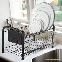 Escorredor de Louças Duplo com Porta Copos e Porta Talheres Black 2595 - Arthi Escorredor de Louças Duplo com Porta Copos e Porta Talheres Black 2595 - Arthi